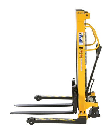 Steel Manual Stacker Adjustable Forks/Legs 2,200 Lb. Capacity Black